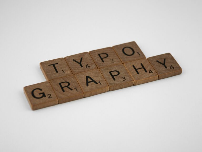"typography" in wood letters