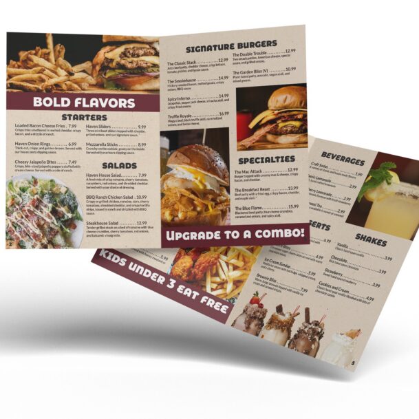 menu mockup