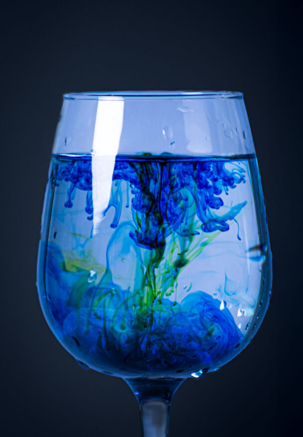 food coloring in water
